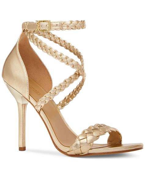 michael michael kors women's astrid braided-strap dress sandals|Astrid Metallic Braided Sandal .